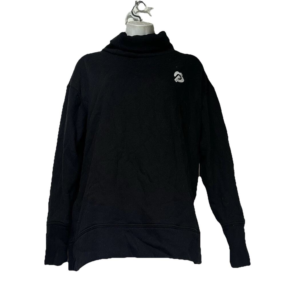 Peloton Black Pullover Cowl Neck Sweater Long Sleeve Thumbholes Size M